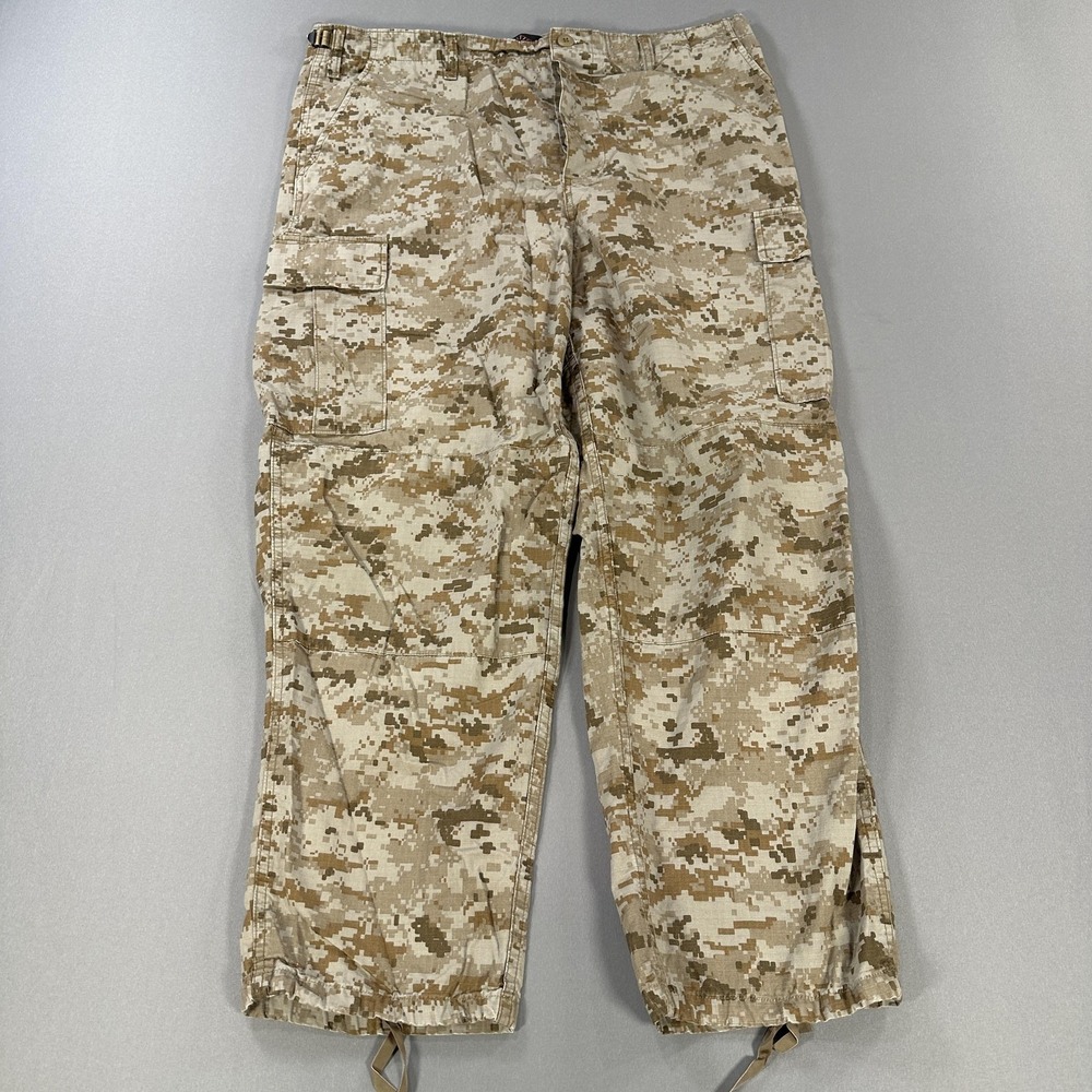 TRU-SPEC Pants Mens 41x29 Beige Camo Cargo Adjustable Waist Relaxed Fit Army